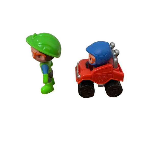(2) Blippi Action Figure Cake Topper Lot Mini Mobile Recycle Truck Replacement - Picture 4 of 6